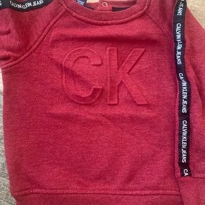 CALVIN KLEIN - Maroon Sweatshirt with raised CK